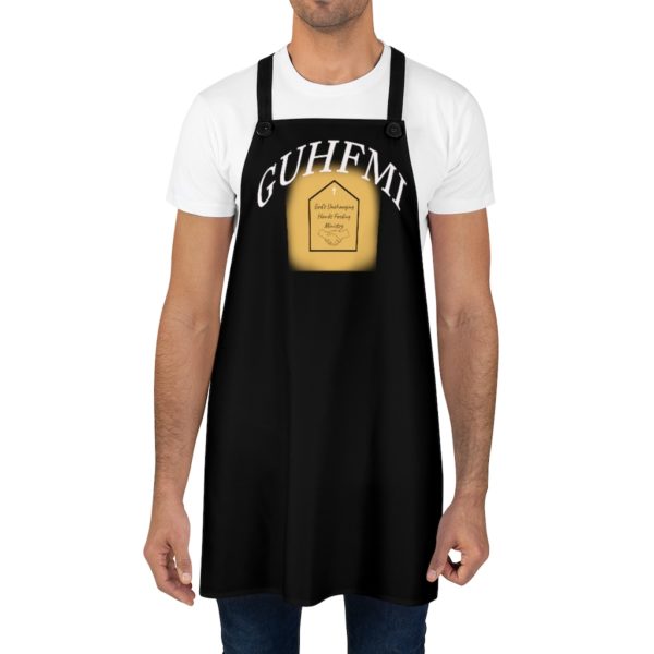Unchanging Ministry  Black Apron (White Logo) - Image 4