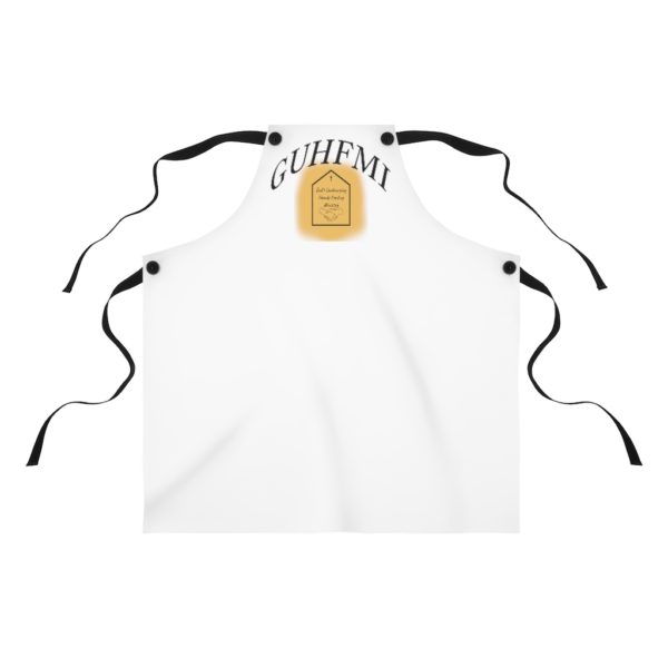 Unchanging Ministry White Apron (Black Logo) - Image 2