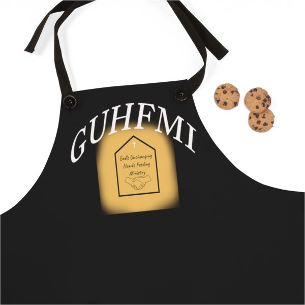 Unchanging Ministry  Black Apron (White Logo)