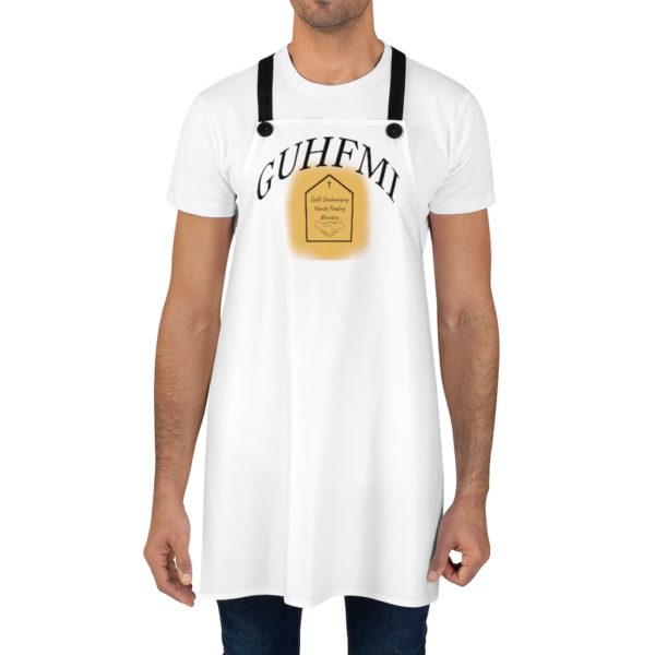 Unchanging Ministry White Apron (Black Logo) - Image 4