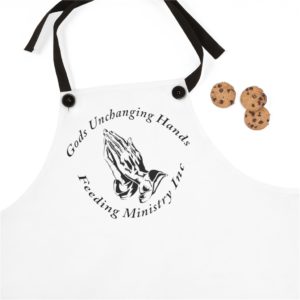Unchanging Ministry White Apron (Black Hands)