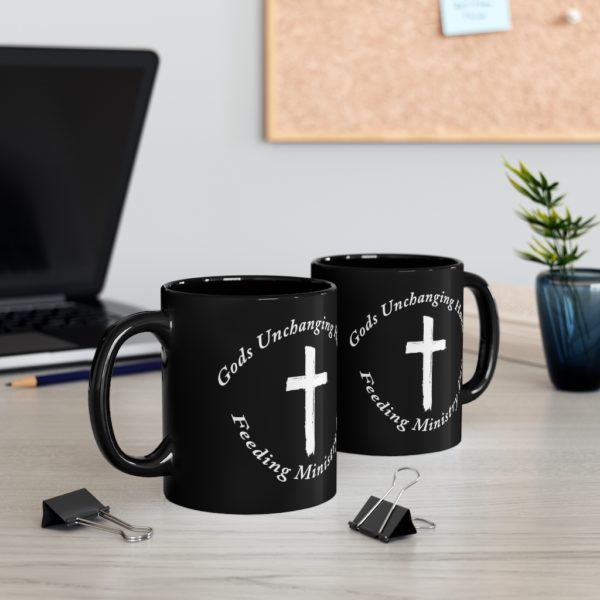 Unchanging Ministry 11oz Black Mug (Cross) - Image 6