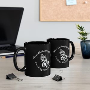 Unchanging Ministry 11oz Black Mug (White Hands)